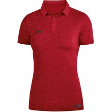 JAKO Sport/Freizeit Polo Premium Basics (Polyester-Stretch-Jersey) rot meliert Damen